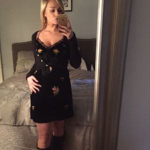 Velour Dress Topshop